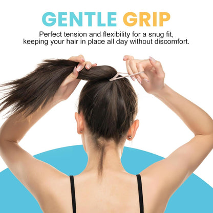 Soft Large Seamless Hair Ties, Gentle Stretch Nylon Ponytail Holder Bands for Thick Heavy Curly Hair, No Slip No Damage Scrunchies Headbands 100 Pcs (Light Blonde)