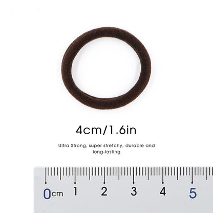 Soft Seamless Hair Ties, Dark Brown Stretch Elastic Ponytail Holders Bands for Women Thick Hair No Slip and Pull No Damage Scrunchies Headbands 100 Pcs (Espresso)