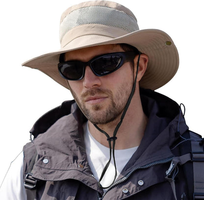 Sun Hats for Men Women Fishing Hat UPF 50+ Breathable Wide Brim for Safari Beach Hiking Garden