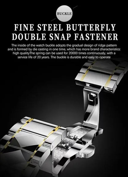 BINBOND Men's Fashion Quartz Watches Ultra Thin Diamond Stainless Steel Watch Waterproof Luminous Wrist Watch