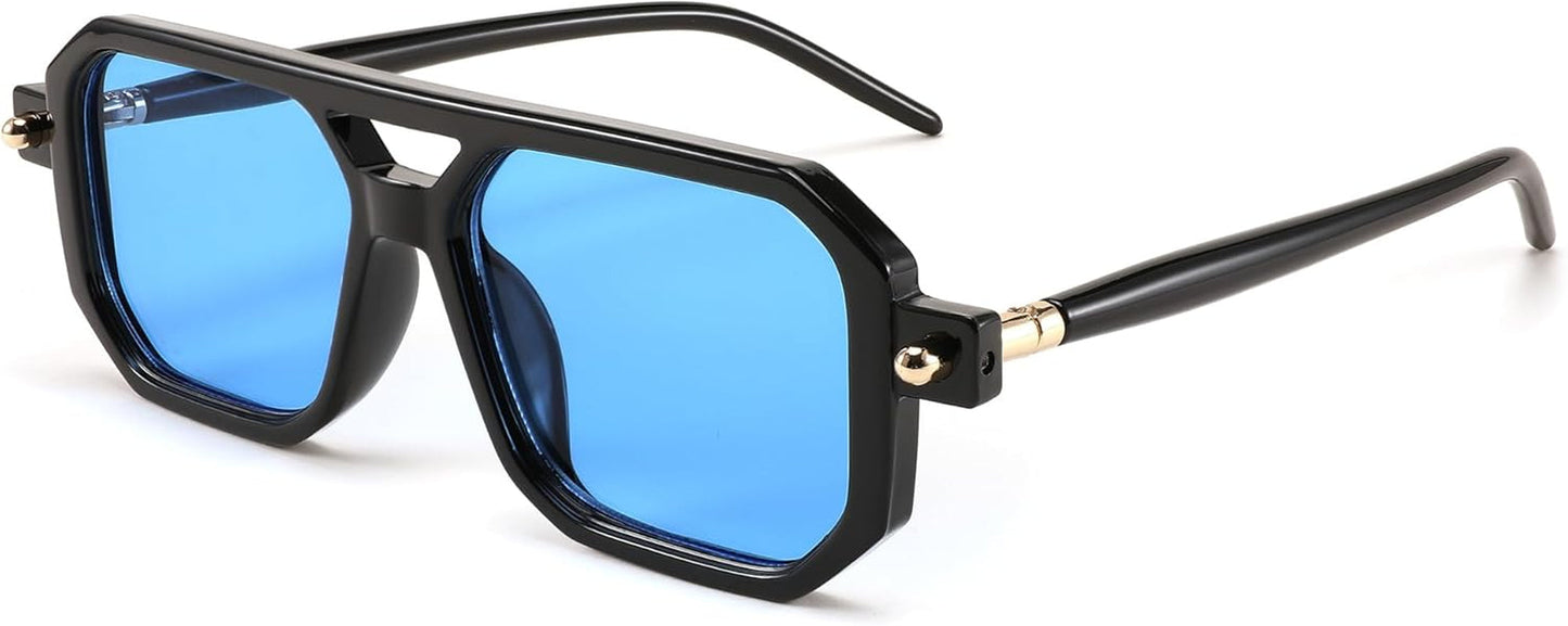 Vintage Square 70S Flat Aviator Sunglasses Women Men Classic Retro Stylish Frame UV400 Sunglasses B2622