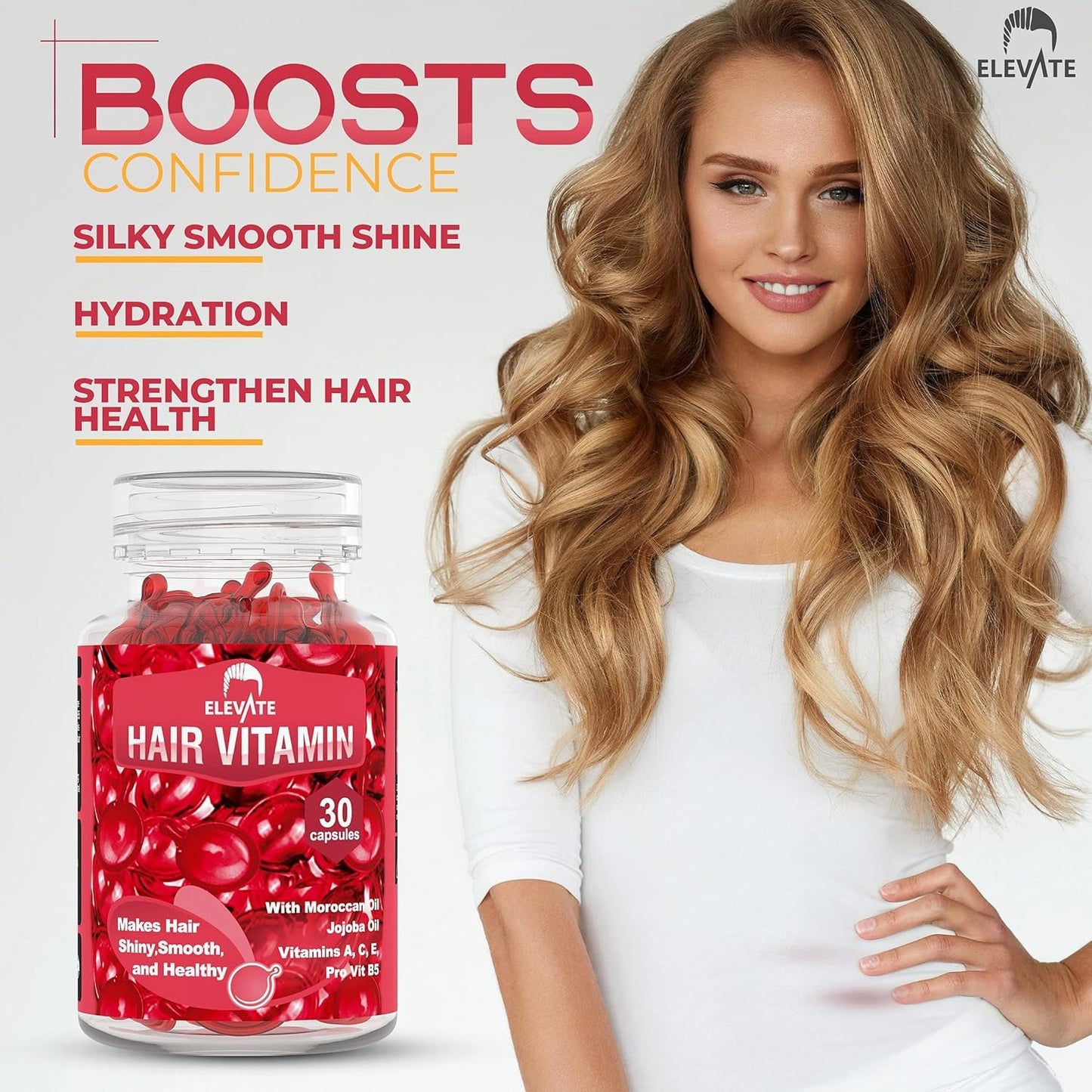 Hair Treatment Serum Oil Capsules - Conditioning Repair & Moisturizing Formula with Argan Jojoba Oils Vitamins a C E Pro Vitamin B5 Healthier Smooth Silky Thicker for Softness (1 Bottle)