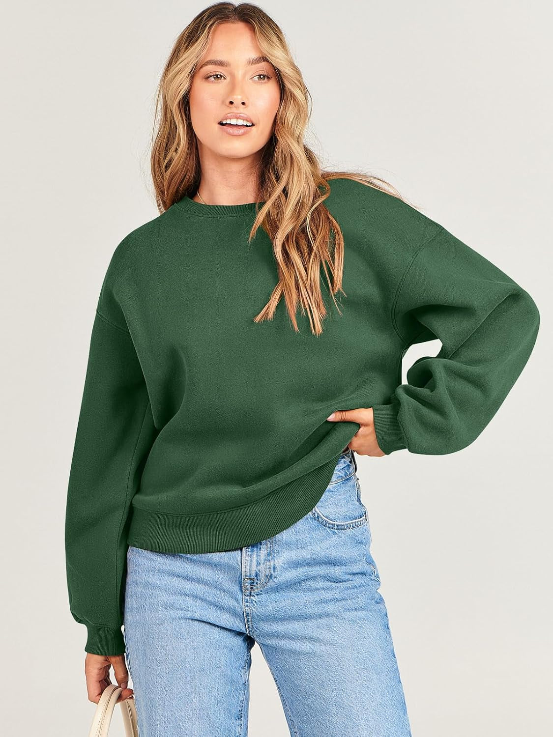 Women'S Sweatshirts Hoodies Crewneck Oversized Fleece Pullover Sweaters Cute Top Y2K Teen Girls Preppy Clothes 2024