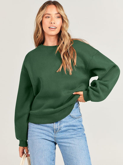 Women'S Sweatshirts Hoodies Crewneck Oversized Fleece Pullover Sweaters Cute Top Y2K Teen Girls Preppy Clothes 2024