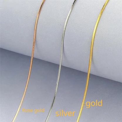 Women's Fashion Snake Bone Necklace Pendant Accessories Collarbone Chain Necklace Jewelry 16-inch-30 Inches