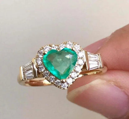 YOHAPP Woman Fashion Gemstone Jewelry Exquisite Natural White Sapphire Ruby Emerald Birthstone Princess Proposal Engagement Ring Anniversary Party Romantic Bride Wedding Luxury Jewelry Ring Size 5-11