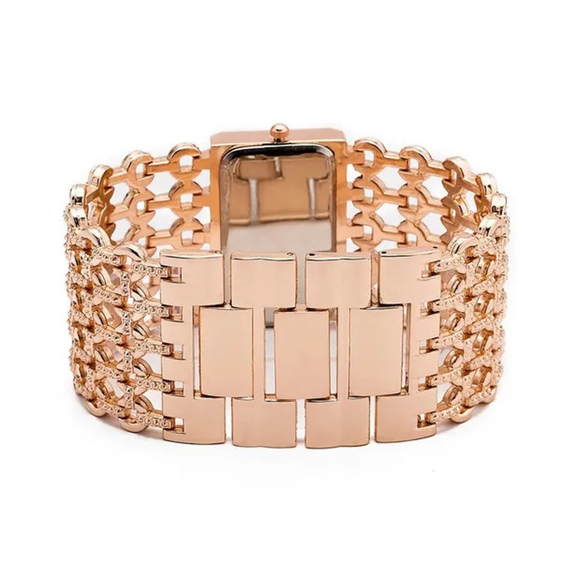 2016 Brand New Stainless Steel Chain Fashion Gold Watch Women Wristwatch Alloy Square Watch Student Bracelet Relogios Feminino