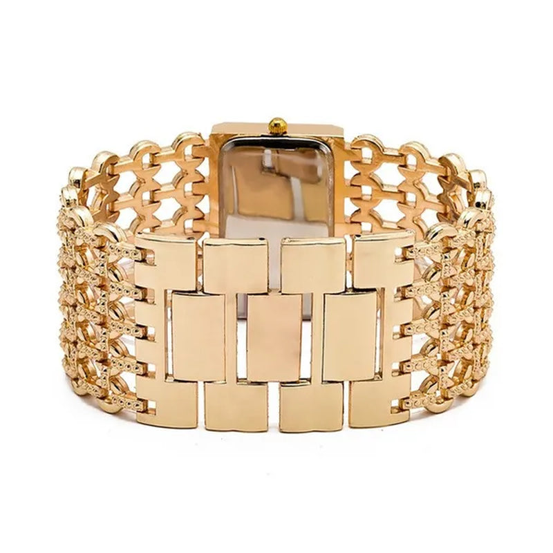 2016 Brand New Stainless Steel Chain Fashion Gold Watch Women Wristwatch Alloy Square Watch Student Bracelet Relogios Feminino