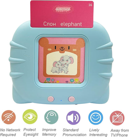 Russian English Taking Flash Cards 112 PCS, Teach & Learn Basic Russian Alphabet Words for Children, Bilingual Early Learning & Easy Teaching Russian Books for Kids