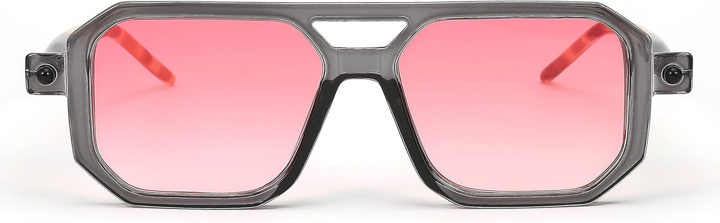 Vintage Square 70S Flat Aviator Sunglasses Women Men Classic Retro Stylish Frame UV400 Sunglasses B2622