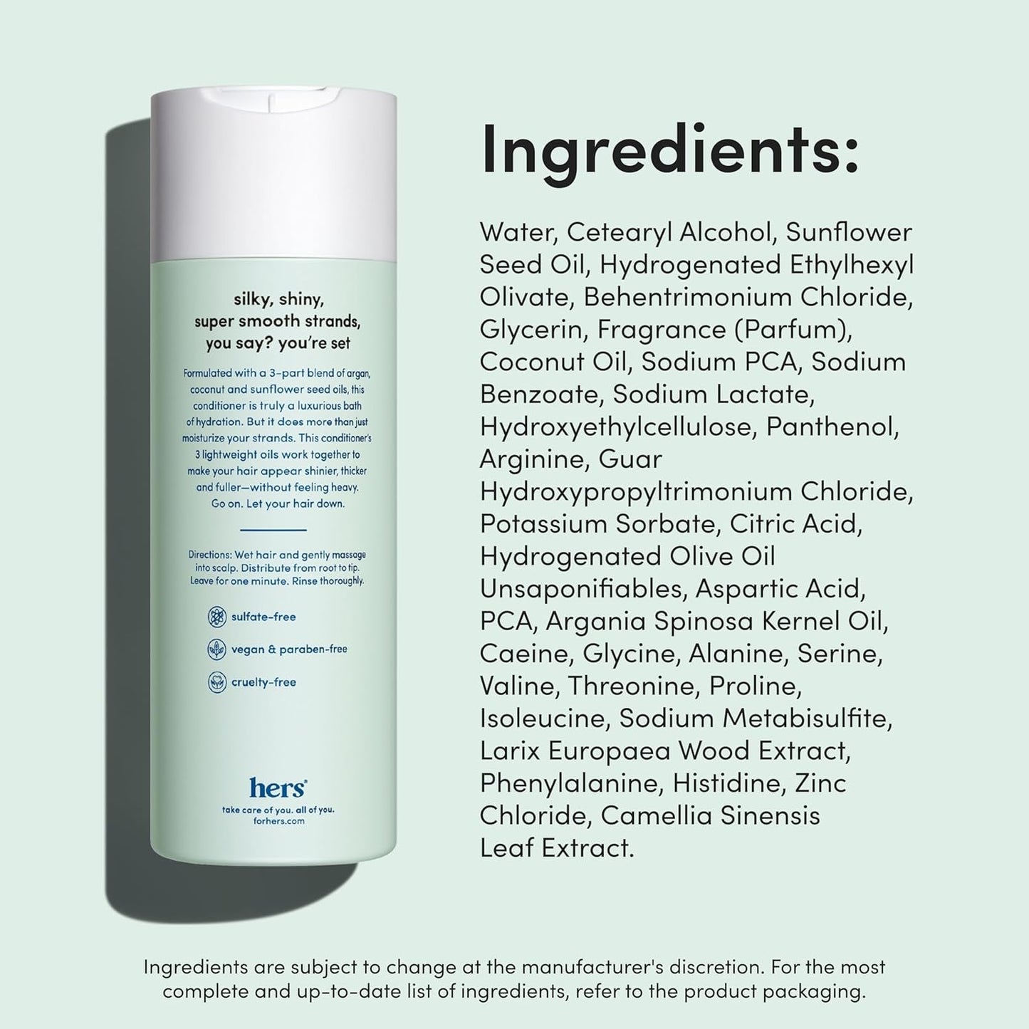 Hers Triple Threat Conditioner for Women, 2 Pack - Thickening, Moisturizing, Reduces Shedding - Color Safe Hair Loss Conditioner - Napa Rose - 2 X 6.4 Fl Oz