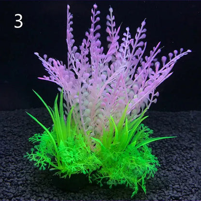 11 Kinds Artificial Aquarium Decor Plants Water Weeds Ornament Aquatic Plant Fish Tank Grass Decoration Accessories 14cm