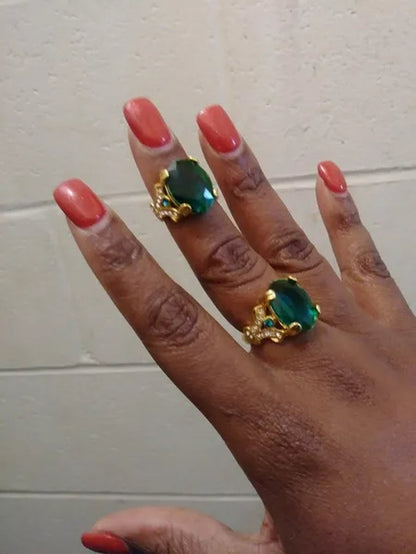 Fashion Jewelry 18K Yellow Gold Filled Round Blue Sapphire Women's Wedding Ring Size5-10