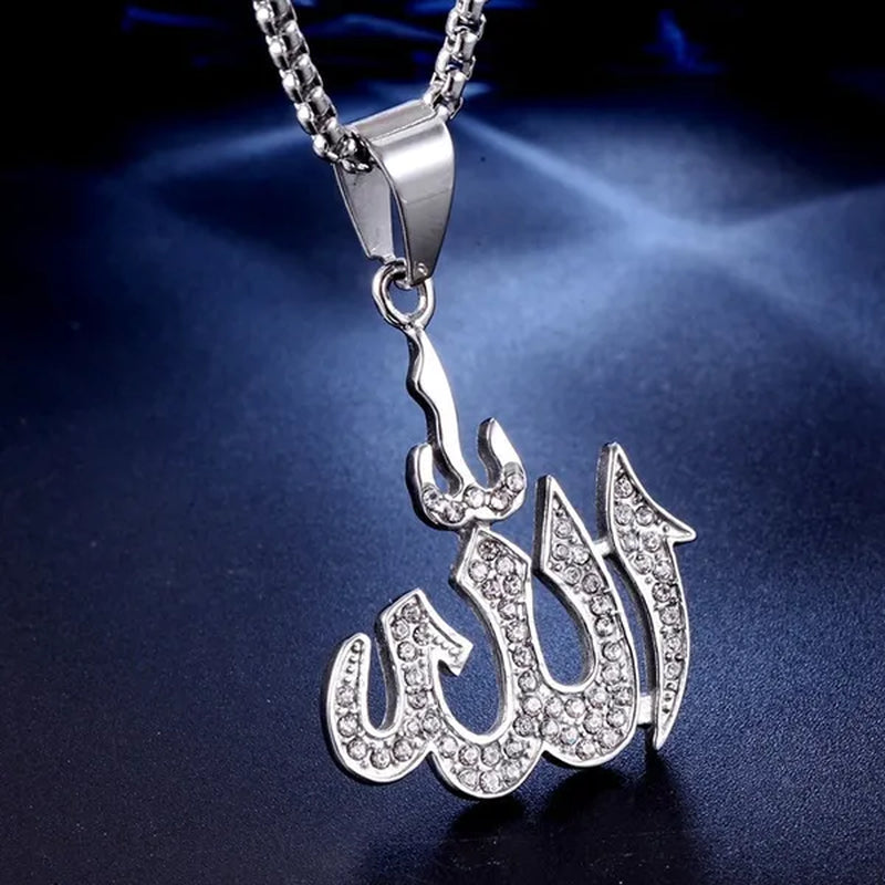Arabic Muslim Islamic Totem Allah Allamanda Women's Gold Diamond Necklace