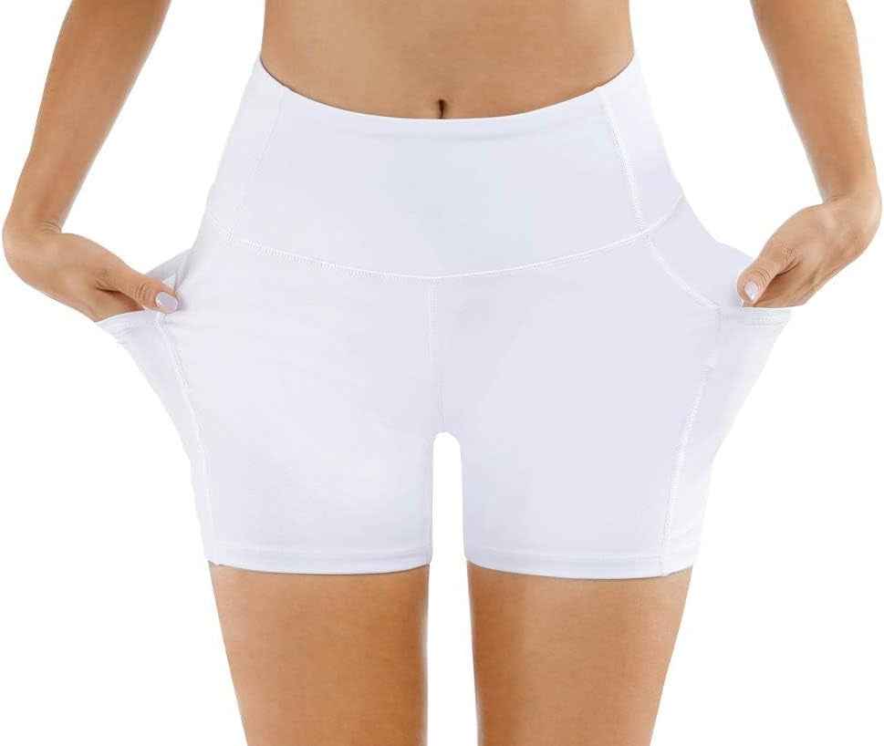 Women'S High Waist Workout Shorts Breathable Dolphin Split Elastic Lounge Yoga Shorts