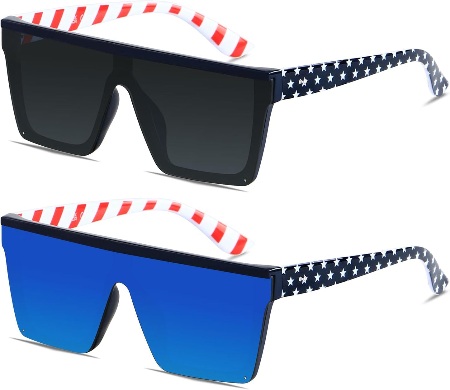 Square Oversized Sunglasses for Women Men Big Flat Top Fashion Shield Large UV Protection Rimless Shades