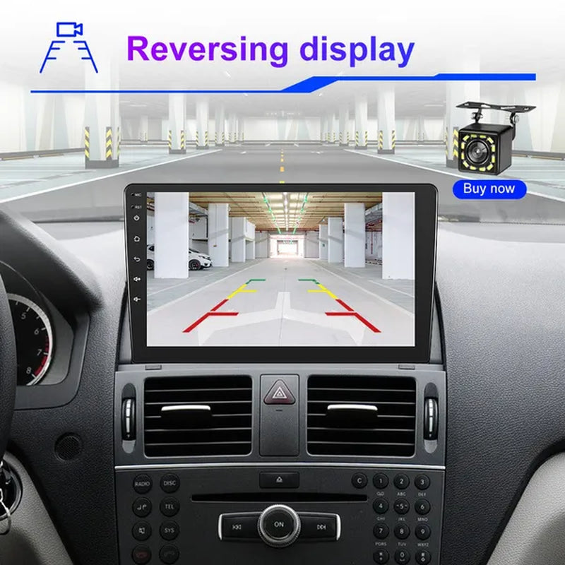 PODOFO【2+32G】HD 9'' Android 10.1 Car Radio Stereo with GPS Navigation Wifi Bluetooth FM/RDS for Mercedes-Benz W204 2006-2011 with 12LED Camera/ DVR (Optional)