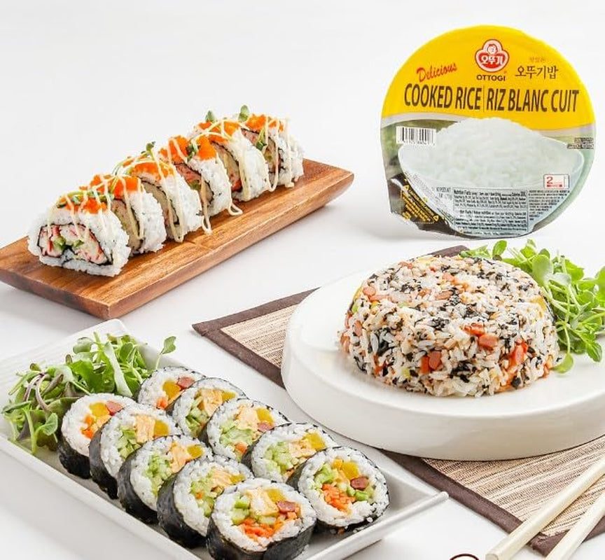 [] Delicious COOKED RICE, Gluten Free, Microwavable Instant Cooked Rice, Precooked Ready to Eat Container (7.40Oz., 12 Count)