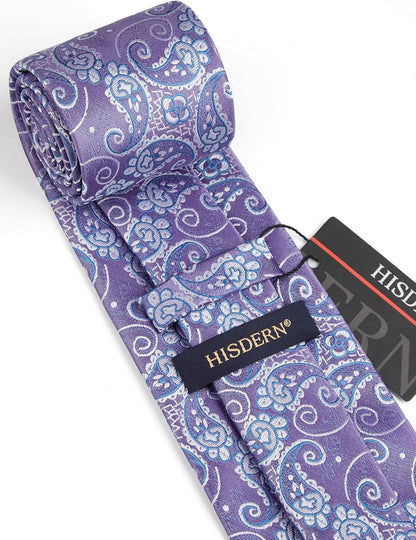 Ties for Men Paisley Tie and Pocket Square Woven Classic Floral Mens Ties Handkerchief Set Wedding Party Necktie