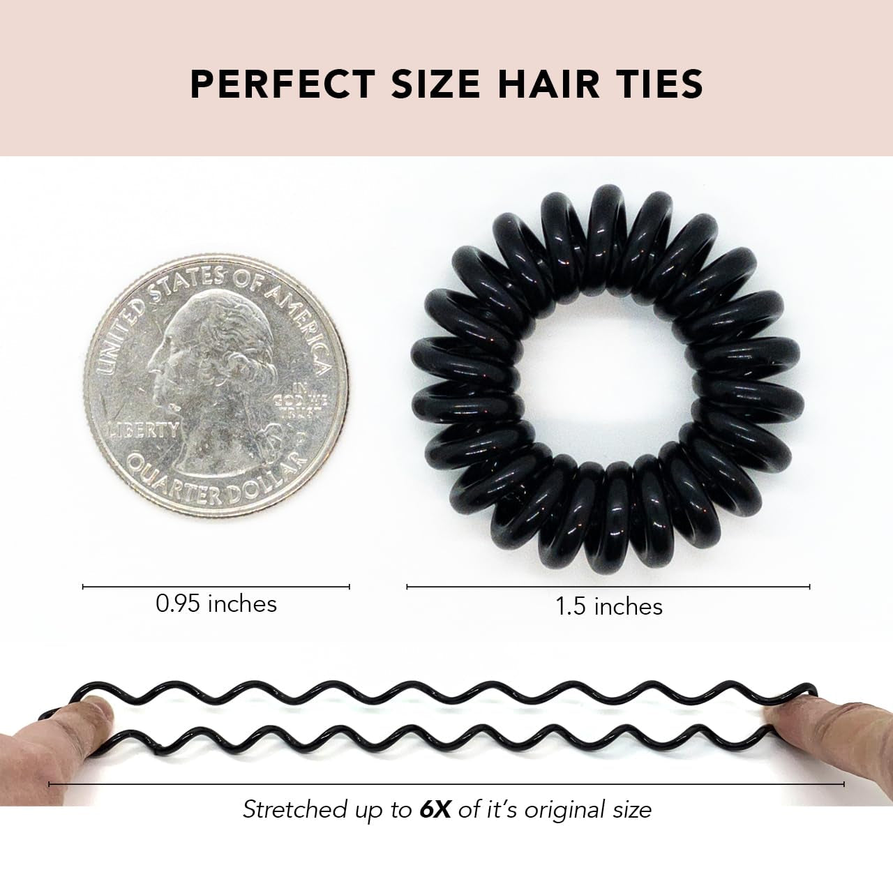 Spiral Hair Ties for Women - Creaseless and Dent-Free Coil Hair Ties | No Damage, Phone Cord Coils | Made of Flexible and Durable Plastic | 8Pcs (Clear/Transparent)