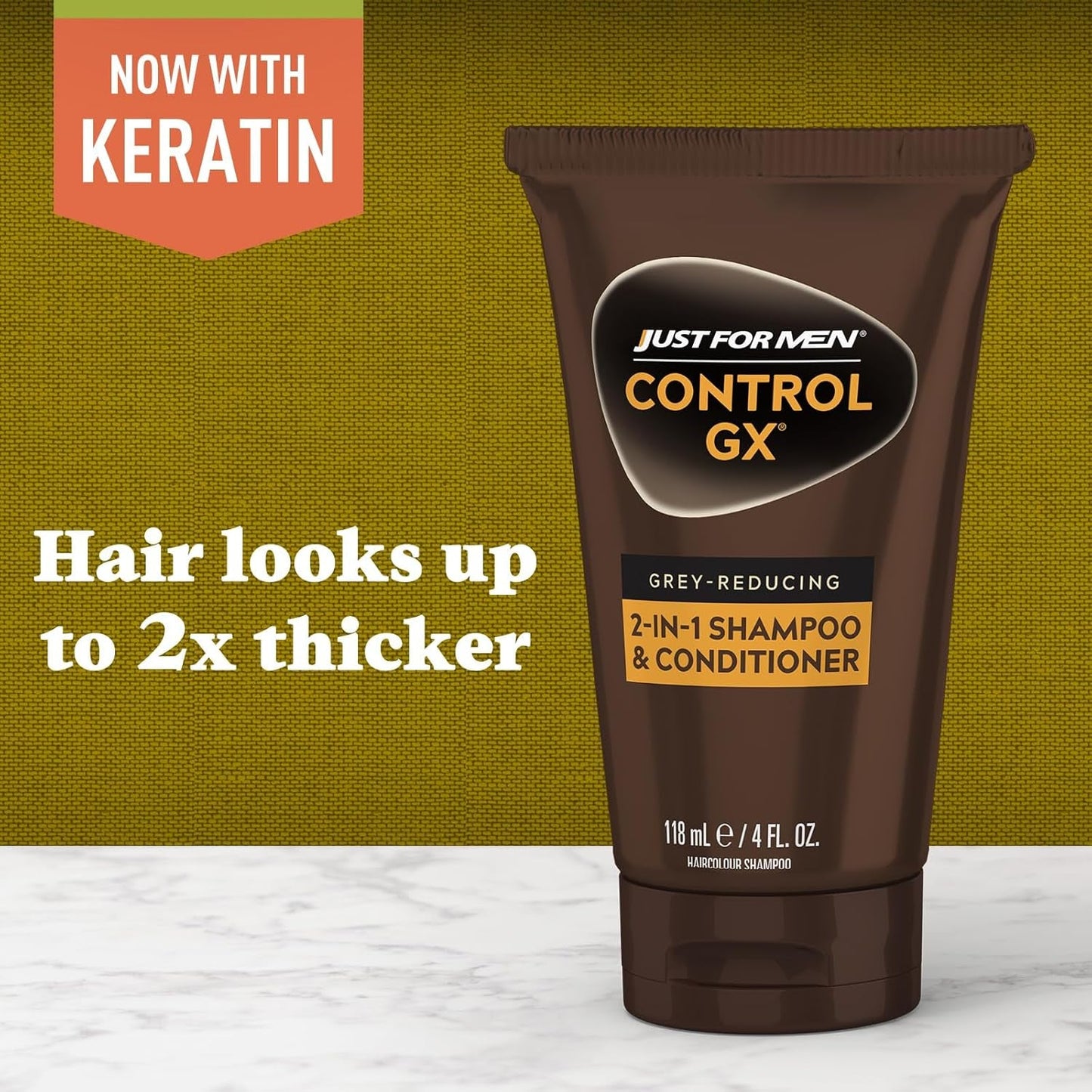Control GX Grey Reducing 2-In-1 Shampoo and Conditioner, Gradual Hair Color for Stronger and Healthier Hair, 4 Fl Oz - Pack of 1 (Packaging May Vary)