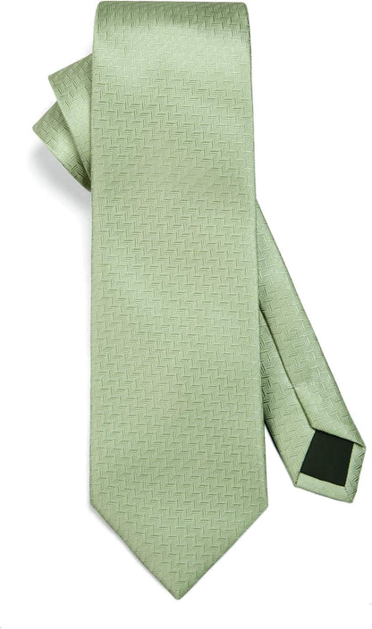 Ties for Men Solid Houndstooth Neckties Handkerchief Formal Business Tie & Pocket Square Set Wedding Party