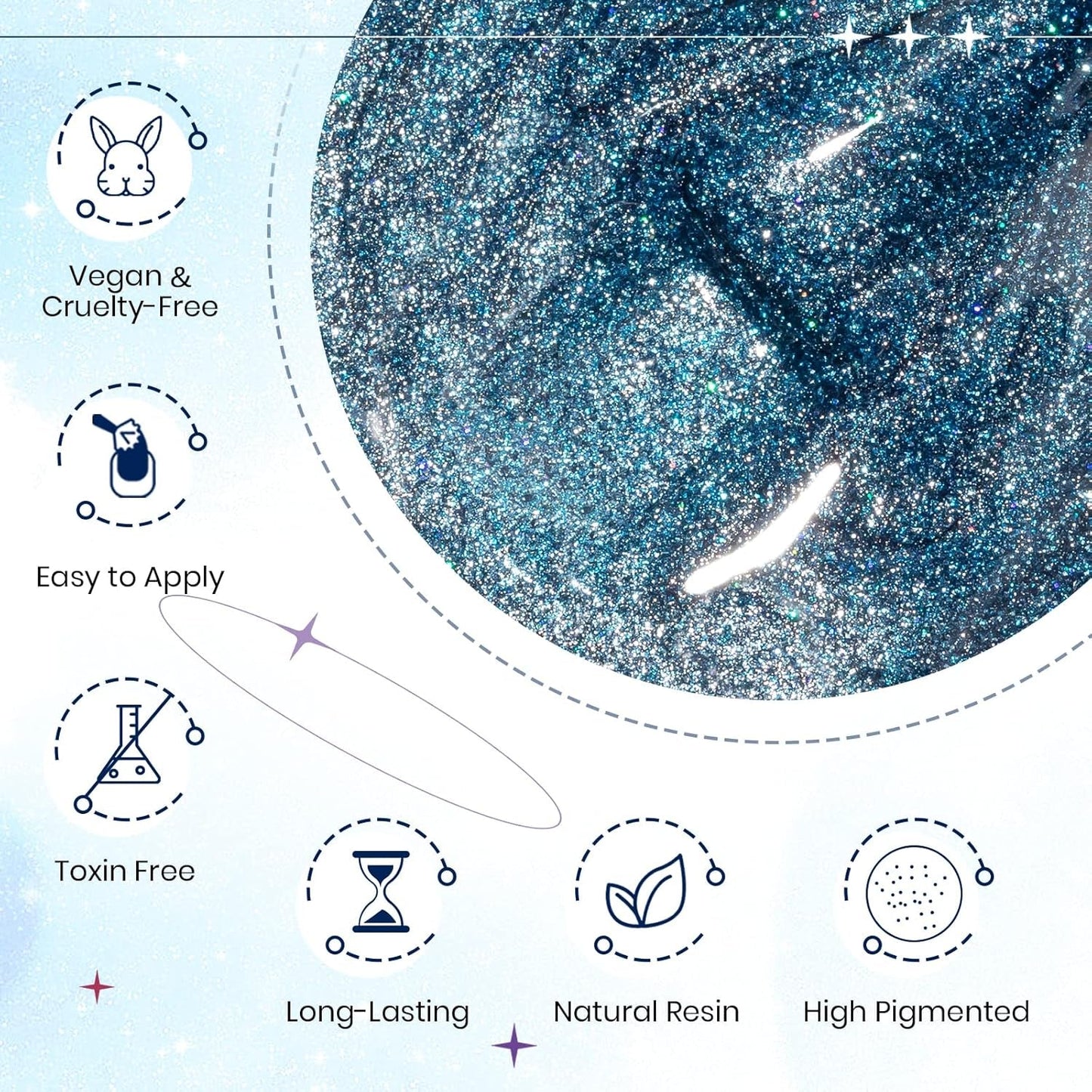 Reflective Cat Eye Gel Nail Polish Sparkling Holographic Magnetic Nail Polish Gel 9D Cateye Gel Polish Set 12 Colors with Magnet for Home DIY Manicure Nail Salon