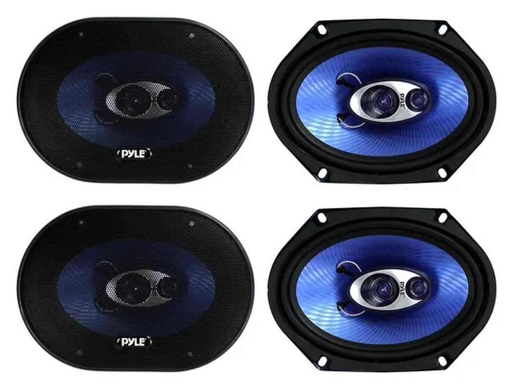 Pyle PL683BL 6X8" 720 Watt 3-Way Car Coaxial Audio Speakers Stereo - Blue