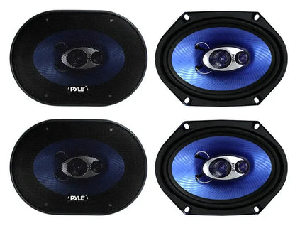 Pyle PL683BL 6X8" 720 Watt 3-Way Car Coaxial Audio Speakers Stereo - Blue