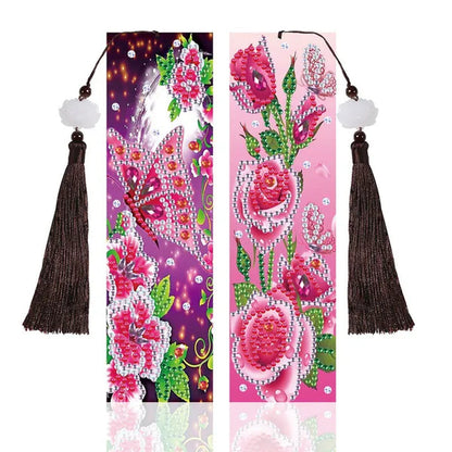 100 Styles DIY Butterfly Flower Diamond Painting Tassel Leather Bookmark 5D Fashion Cross Stitch Craft Christmas Gift @#A11