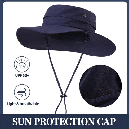 UPF50+ Mens Sun Hat Wide Brim Fishing Hat Sun Protection Hat for Mens Womens Bucket Hat for Beach Gardening Golf