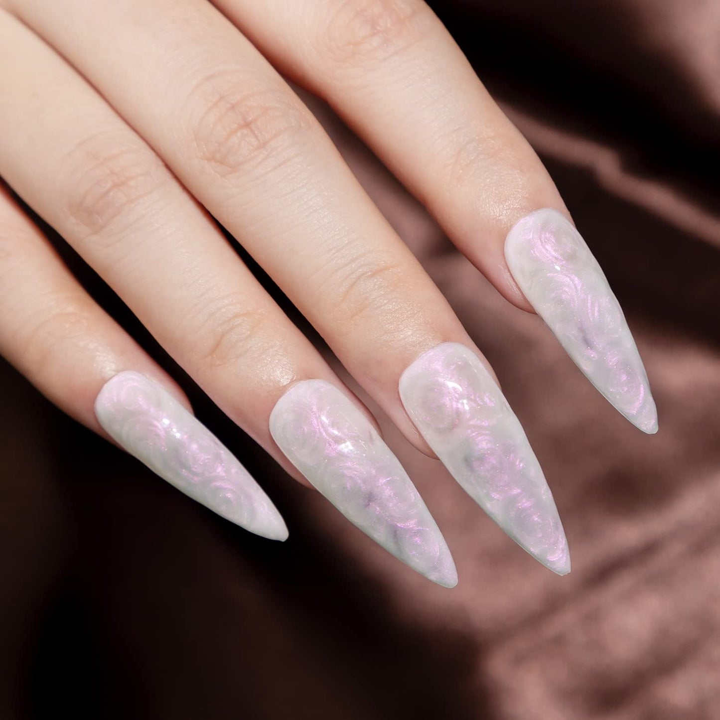 Pearl White Gel Nail Polish Mermaid Shimmer Glitter Drawing Gel Polish Shell Thread UV LED Nail Gel Polish for Home DIY Nail Salon