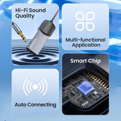 Toocki USB Bluetooth 5.0 Aux Adapter Wireless Car Receiver 3.5Mm Jack Audio Handsfree for Car Kit Speaker Transmitter