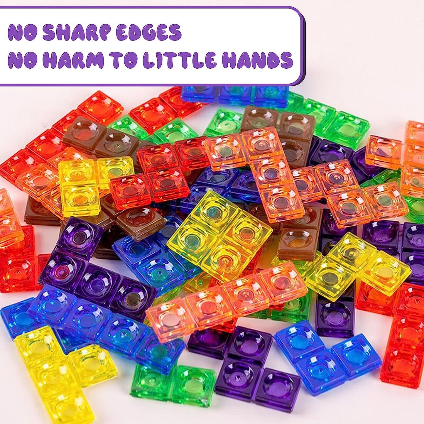 Wooden Blocks Puzzle Brain Teasers Toy, Intelligent Colorful 3D Plastic Blocks Game with Vertical Wood Frame Game Board, Tangram Educational Montessori Toys Gift for Kids Age 4-8 Years Old