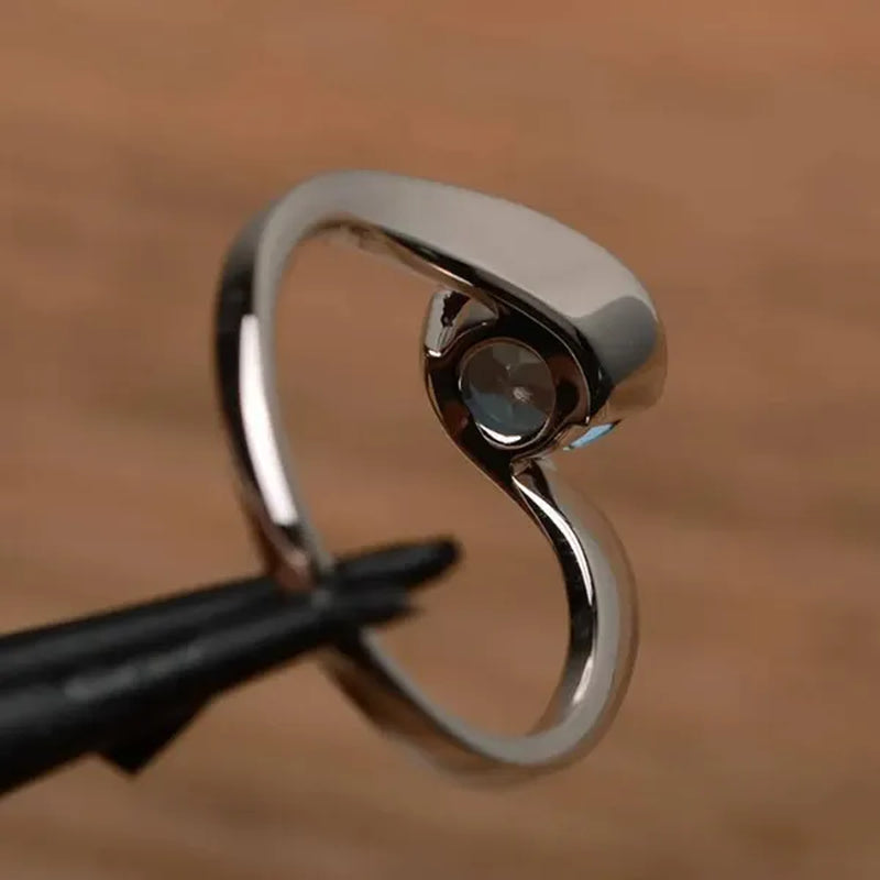 Natural Gemstone Rings for Women 925 Silver Solitaire Alexandrite Rings Bridal Proposal Engagement Ring Jewelry