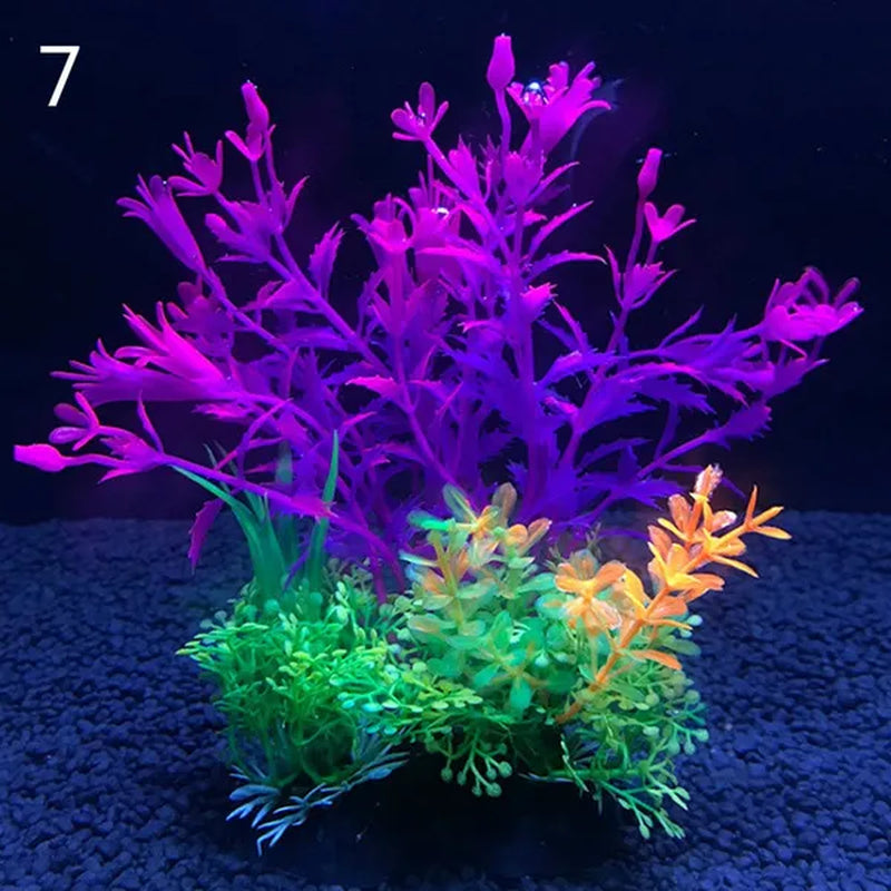 11 Kinds Artificial Aquarium Decor Plants Water Weeds Ornament Aquatic Plant Fish Tank Grass Decoration Accessories 14cm