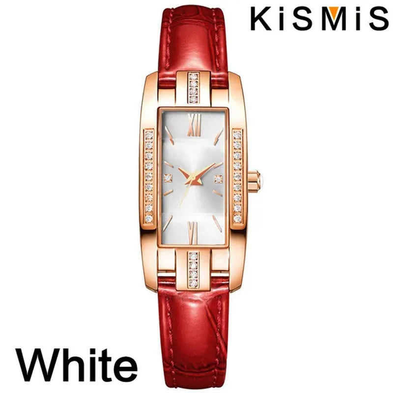KISMIS 1Pc/2Pcs Luxury Fashion Ladies Watch Diamond Inlaid Charm Unlimited Women'S Watch Retro Fashion Quartz Watches Gift 3 Colors Available