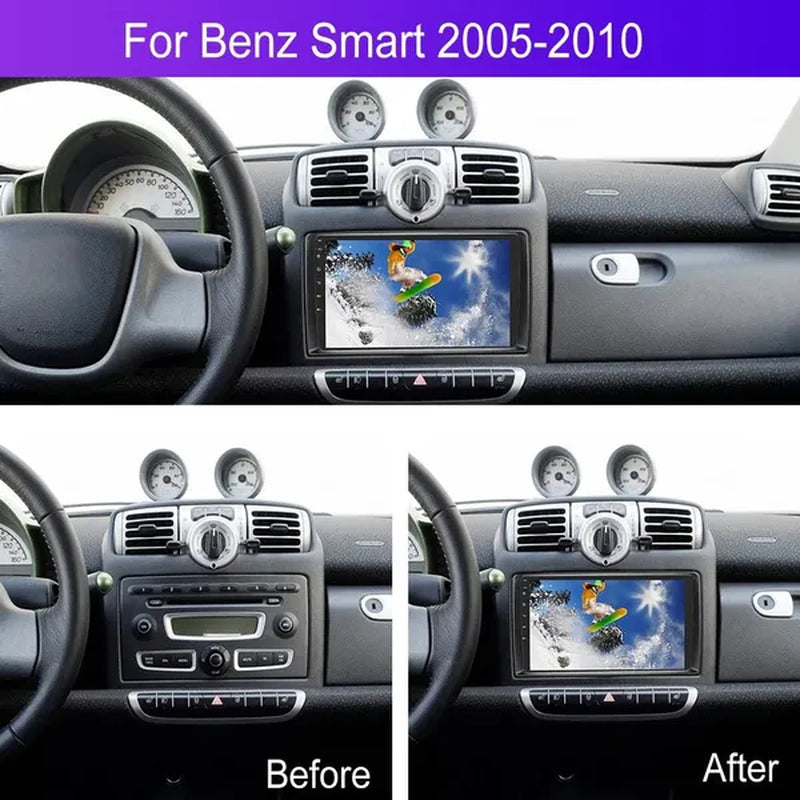 UNITOPSCI New【For Mercedes-Benz Smart 2005-2010】2Din Android 11 Car Stereo Radio 9'' HD Touch Screen Car MP5 Player Autoradio GPS Support Hifi WIFI Bluetooth Mirror Link FM/RDS Radio with AHD Camera& DVR