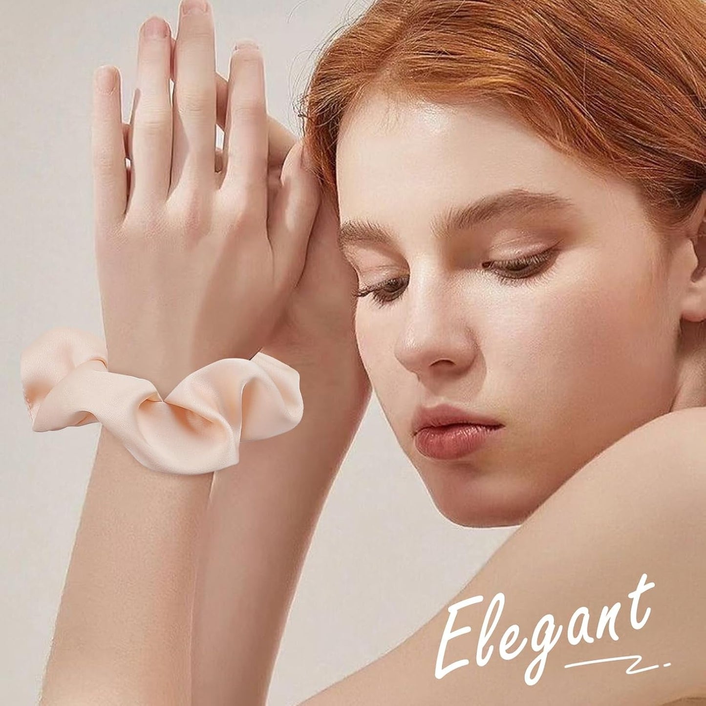 Soft Satin Scrunchies for Women, Non Slip, No Damage Scrunchies Hair Ties, Pack of 6