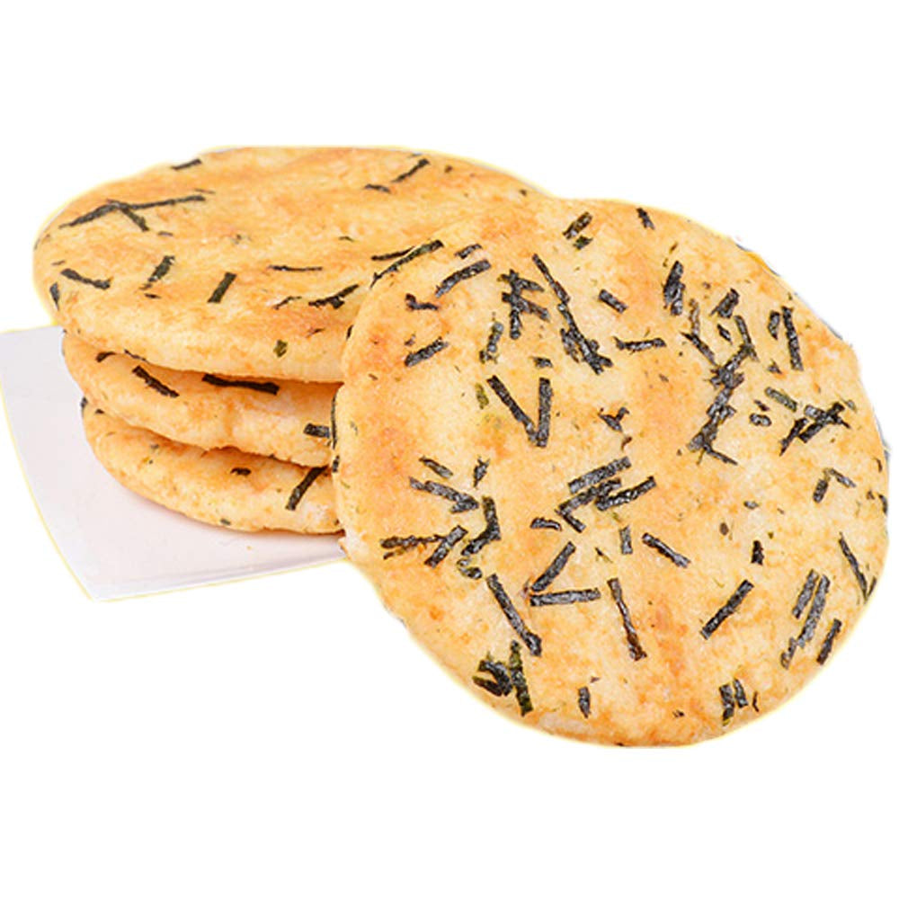 Chinese Classical Childhood Food Nori Rice Cracker, Rice Crust, Biscuits, Non-Fried 168G/5.92Oz/0.37Lb 旺旺厚烧海苔米饼