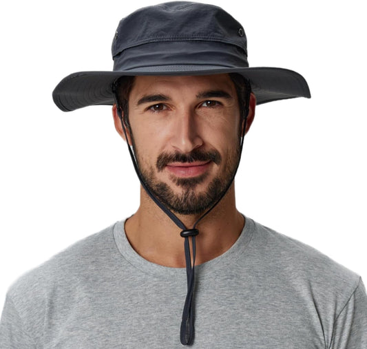 UPF50+ Mens Sun Hat Wide Brim Fishing Hat Sun Protection Hat for Mens Womens Bucket Hat for Beach Gardening Golf