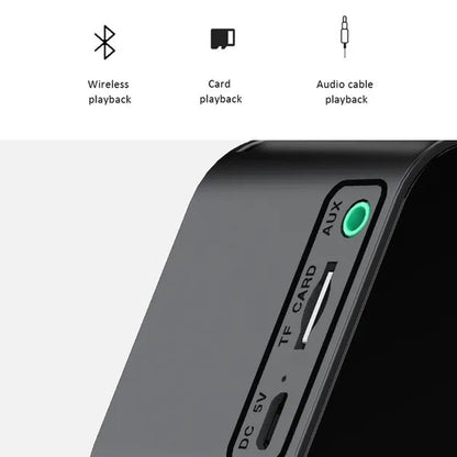 NEW Wireless Bluetooth 5.0 Speaker with Phone Holder Function Mirror LED Alarm Clock Wireless Bluetooth Speaker with FM