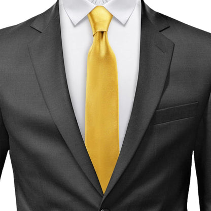 Solid Satin Tie Pure Color Necktie Mens Ties + Gift Box