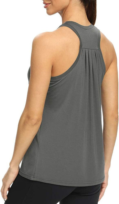 Workout Tank Tops for Women Loose Fit Racerback Yoga Running Dance Shirts