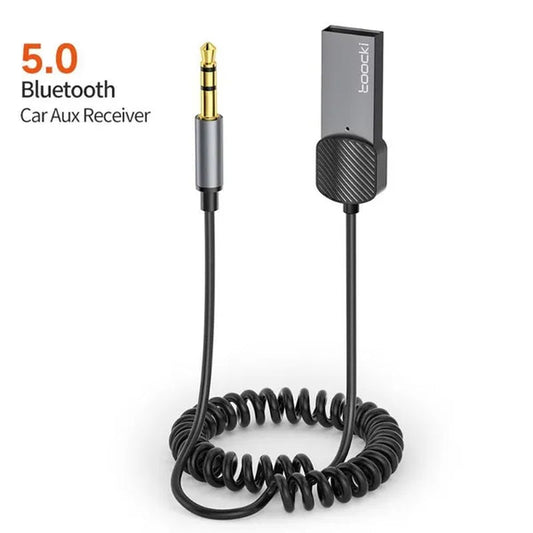 Toocki USB Bluetooth 5.0 Aux Adapter Wireless Car Receiver 3.5Mm Jack Audio Handsfree for Car Kit Speaker Transmitter