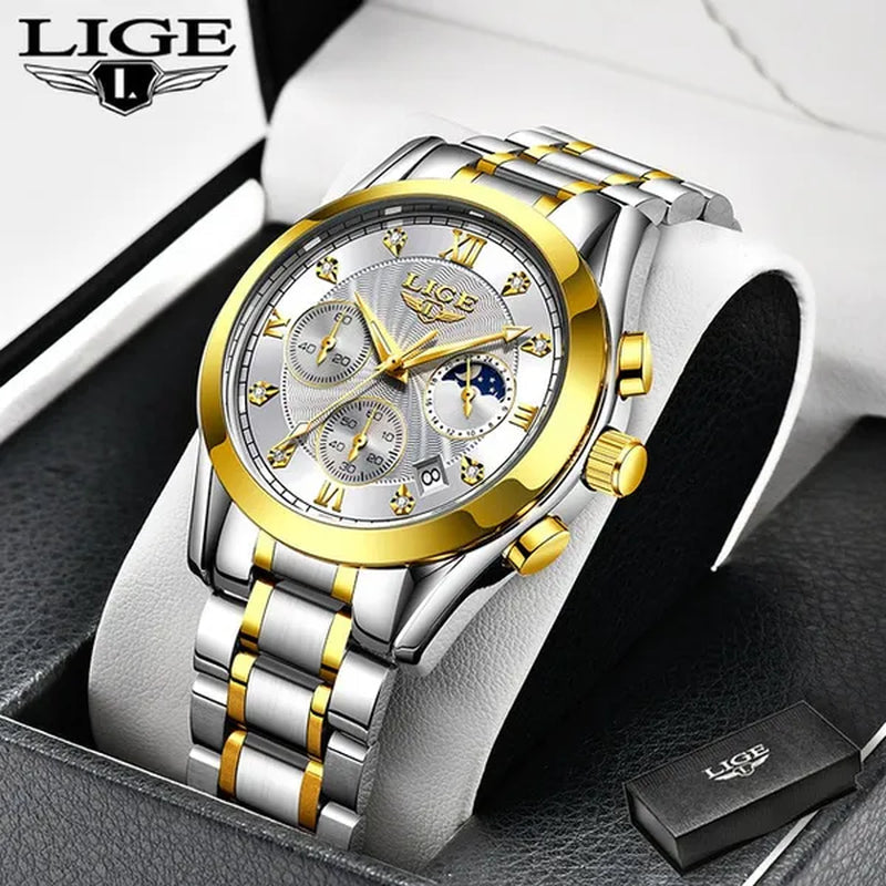 LIGE Luxury Ladies Watch Women Waterproof Rose Gold Steel Strap Women Wrist Watches Top Brand Bracelet Clocks Relogio Feminino