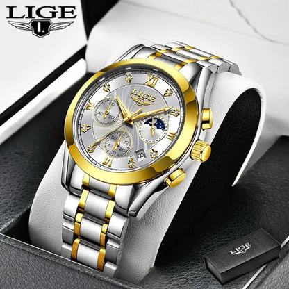 LIGE Luxury Ladies Watch Women Waterproof Rose Gold Steel Strap Women Wrist Watches Top Brand Bracelet Clocks Relogio Feminino