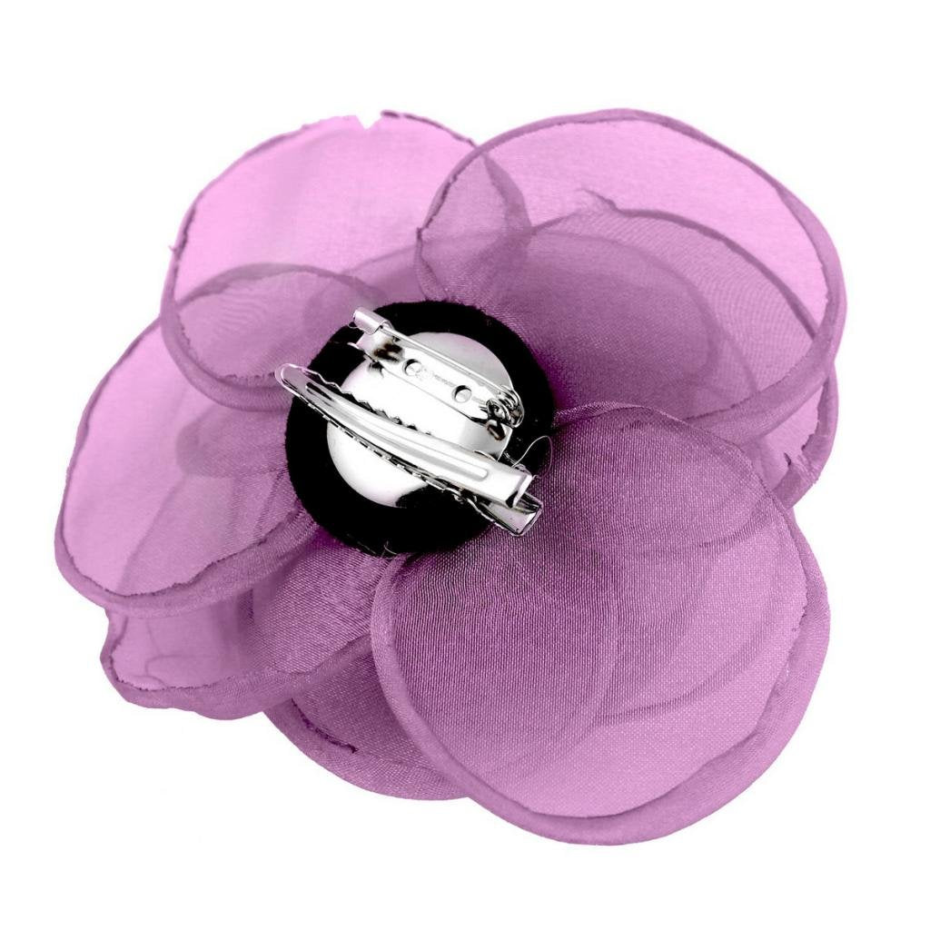 Women'S Lovely Flower Hair Clip, Rose Brooch Pin, Floral Hair Clips for Women, Hat Pins, Light Purple, Hair Accessory