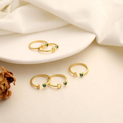 Birthstone Rings for Women 26 A-Z Initial Ring Adjustable 14K Gold Ring Birthday Gifts for Her Rings for Teen Sister Bridesmaid Gifts Dainty Letter Jewelry