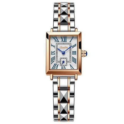 2021 LIGE Brand SUNKTA Women Watches Fashion Square Ladies Quartz Watch Bracelet Set Dial Simple Rose Gold Luxury Women Watches